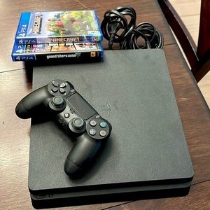 PS4 used about 3 times. Comes with games and controller.
